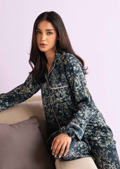 A woman wearing Hailey silk pajama set – elegant women’s summer sleepwear by LaRosa