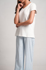 Gingham – LaRosa Night Wears for Women – Cotton Summer Sets Collection | Larosawears | Shop Online – Front View