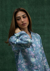 LaRosa Summer Slumber AVA powder blue cotton nightwear set for women with relaxed co-ord design.