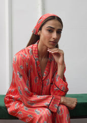 LaRosa Summer Slumber Rabel silk nightwear co-ord with collared shirt and minimal design.
