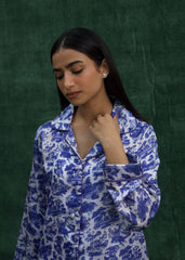 LaRosa Summer Slumber Poppy floral silk nightwear set with bold red poppy print.