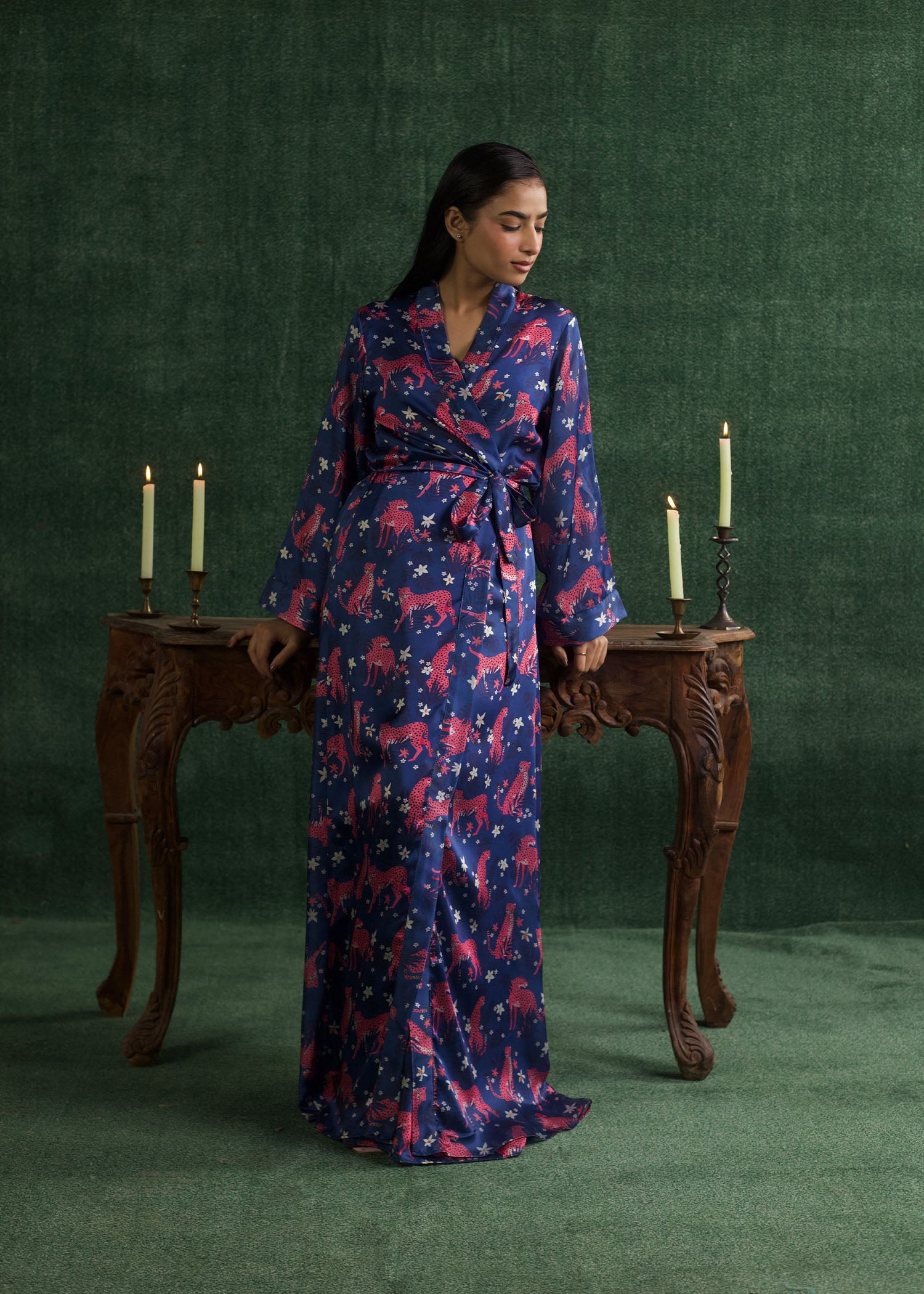 LaRosa Summer Slumber Chloe pastel silk nightwear set with soft fit and classic style.