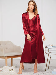 Red Spark- 2pc silk set