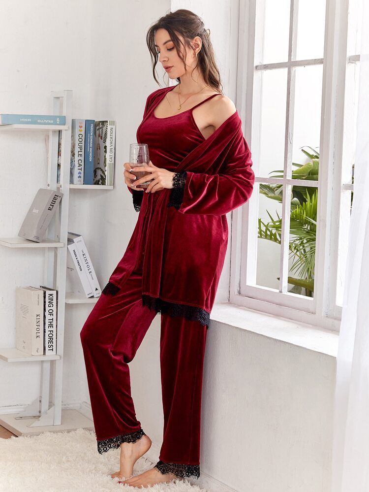 3PC- SHORT CAMI GOWN AND PANTS