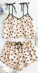 Little Hearts- 2pc silk set