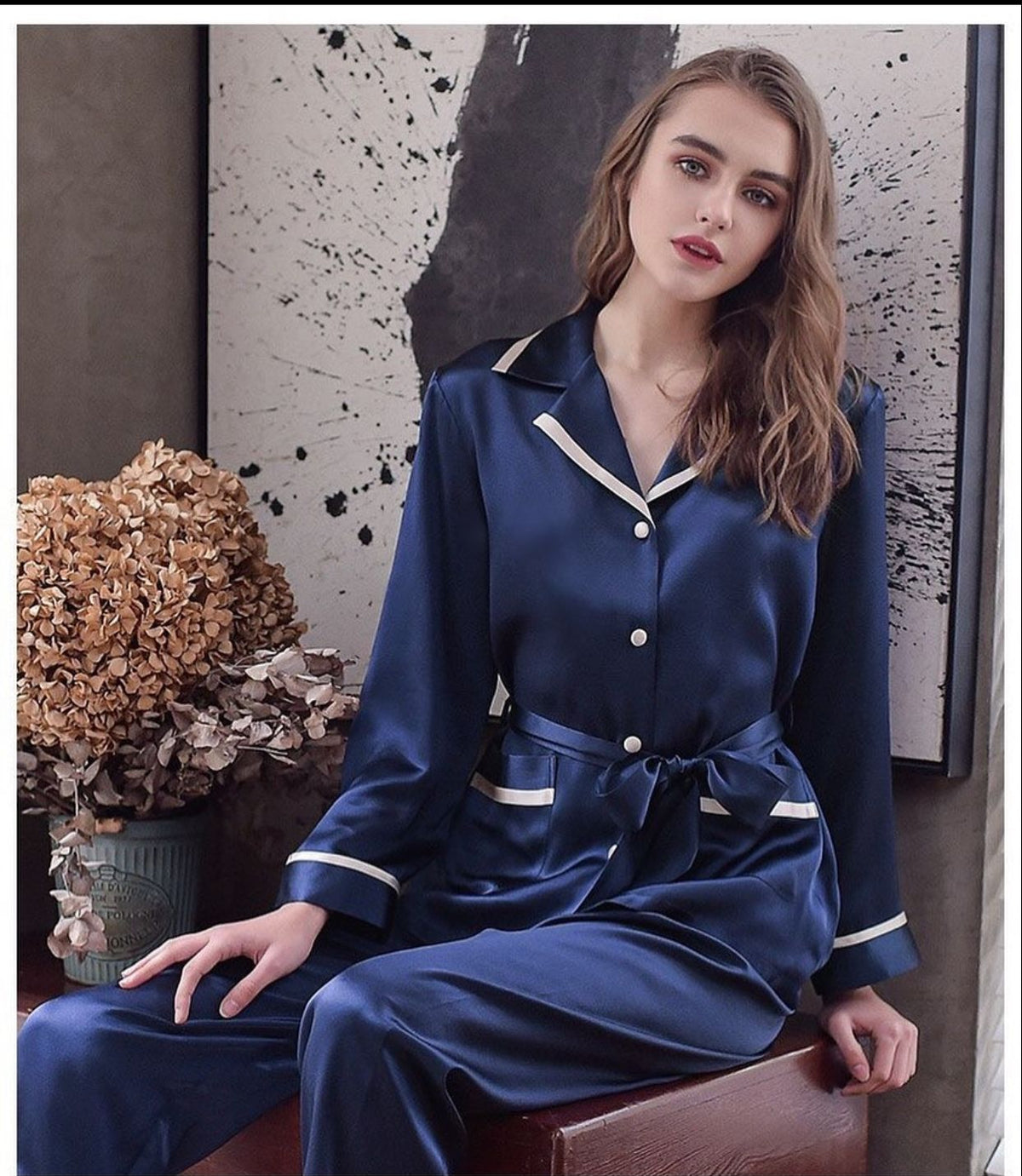 Chloe  silk set  Robe style shirt and pj