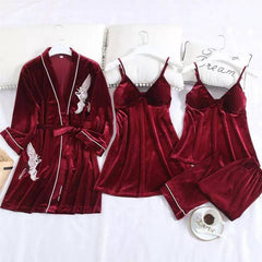 velvet embroidered set 4 pc