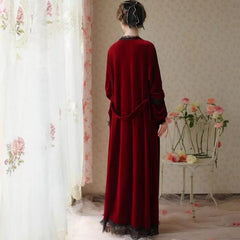 Velvet 2 pc set long gown