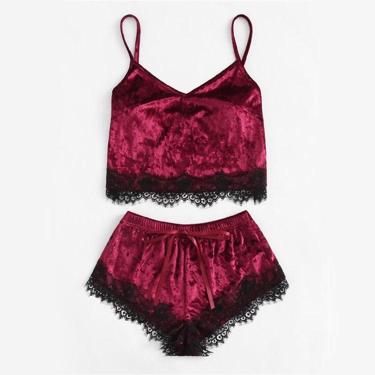 Velvet short set