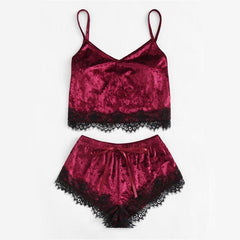 Velvet short set